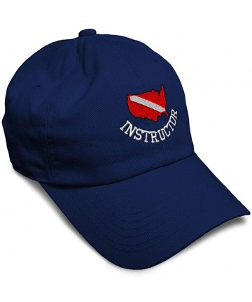 Baseball Caps Soft Baseball Cap Scuba Diving Instructor B Embroidery Dad Hats for Men & Women - Navy - CI18ZG3DCDL $25.57