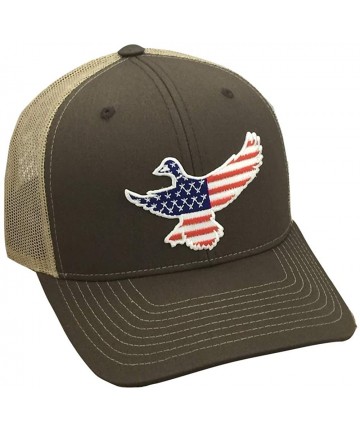 Baseball Caps Old Glory American Mallard - Adjustable Cap - Brown/Khaki - CS18I5E5O30 $42.76