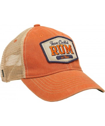 Baseball Caps Rum is Fun Mesh Trucker Hat - Orange HAT (Navy w/Orange) - CZ11MW1BQPF $39.28