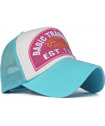 Baseball Caps Mesh Back Baseball Cap Trucker Hat 3D Embroidered Patch - Color6-2 - C911XJ9E0UH $18.94