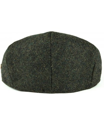 Newsboy Caps Men's Herringbone Flat Ivy Newsboy Hat Wool Blend Gatsby Cabbie Cap - Army Green - CG18NYADKWR $26.41