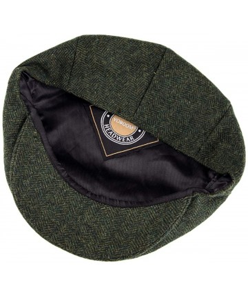 Newsboy Caps Men's Herringbone Flat Ivy Newsboy Hat Wool Blend Gatsby Cabbie Cap - Army Green - CG18NYADKWR $26.41