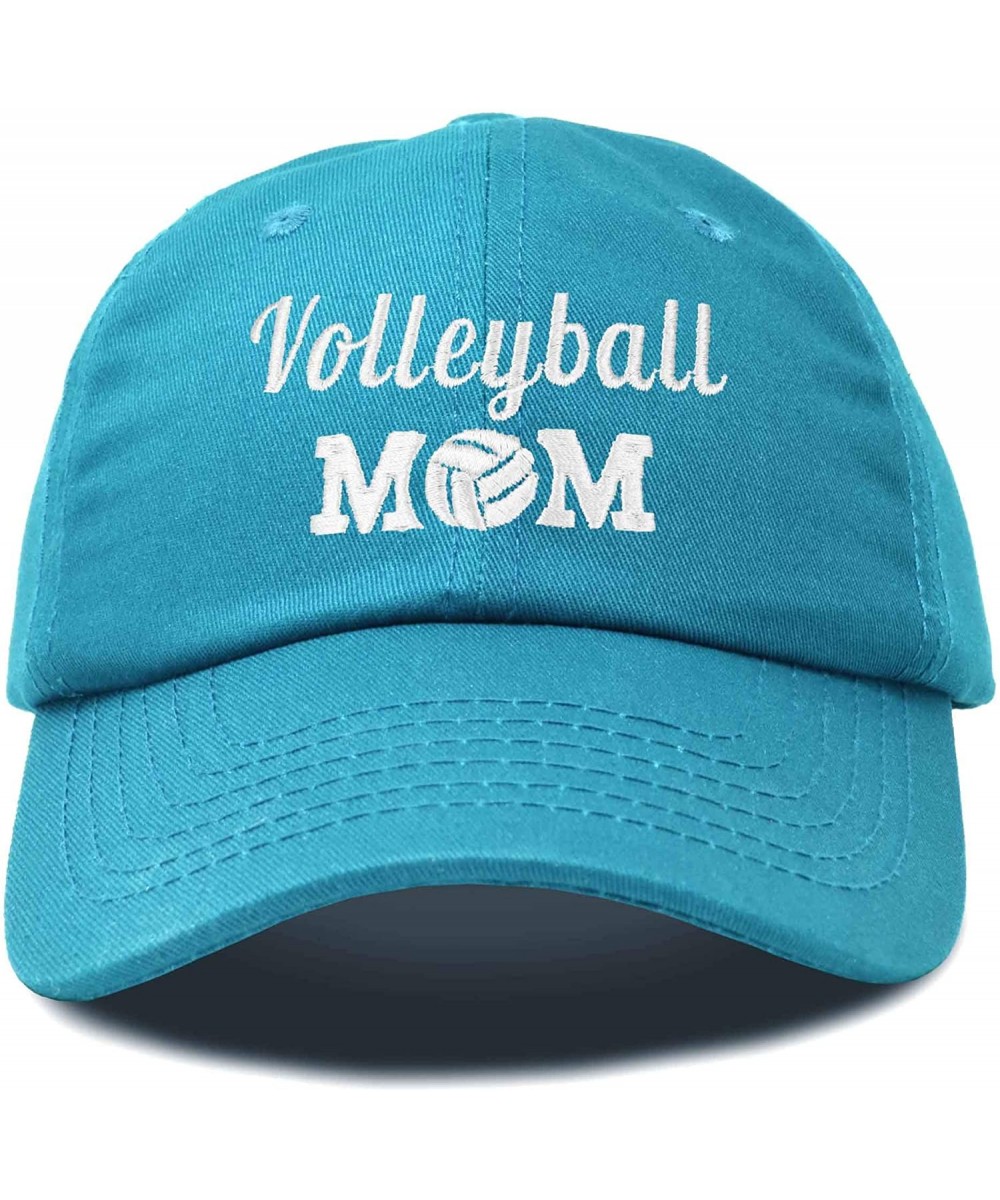 Baseball Caps Volleyball Mom Premium Cotton Cap Womens Hats for Mom - Teal - C018IWK2M0Y $20.89