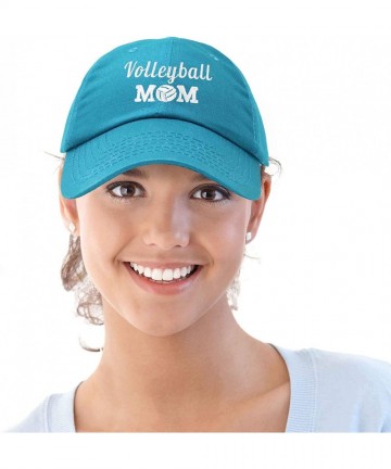 Baseball Caps Volleyball Mom Premium Cotton Cap Womens Hats for Mom - Teal - C018IWK2M0Y $20.89