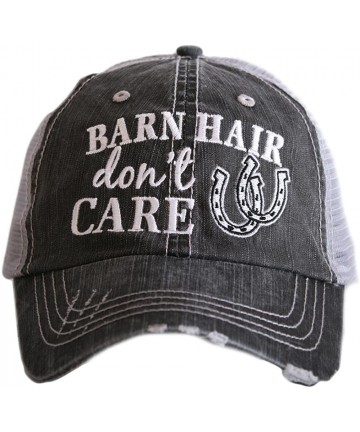 Baseball Caps Barn Hair Don't Care Women's Trucker Hats Caps - Grey Silver - CH12ODNRY0M $32.70