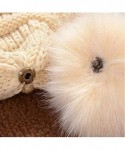Skullies & Beanies Womens Girls Winter Knit Slouchy Beanie Hat Warm Skull Ski Cap Faux Fur Pom Pom Hats for Women - CS19394M7...