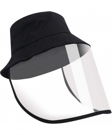 Sun Hats Womens UPF50+ Linen/Cotton Summer Sunhat Bucket Packable Hats w/Chin Cord - Black - C81987XKWIU $17.11