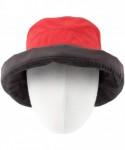 Bucket Hats Cotton Bucket Hat Women Foldable Fall Winter Lady Cap SLB1250 - Red - CM1935QLA9R $32.71