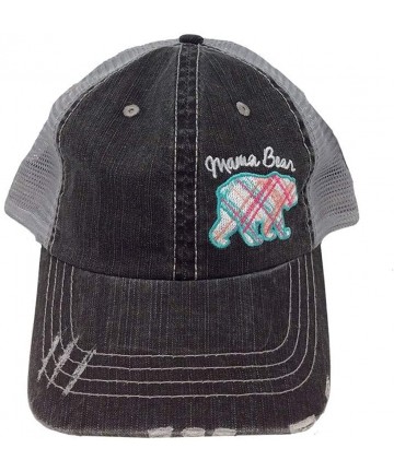 Baseball Caps Mama Bear Plaid Pastel Trucker Hat-pink - CX18C902LZM $28.16