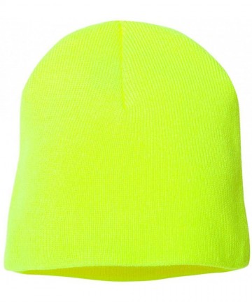 Skullies & Beanies 3810 - USA-Made 8½' Inch Knit Beanie - Safety Lime - CK11GKRY7YT $14.35