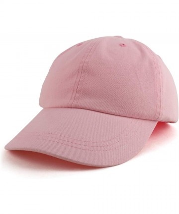 Baseball Caps Oversize XXL Pigment Dyed Washed Cotton Baseball Cap - Pink - CT192RQ5D5T $26.14