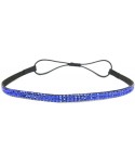 Headbands Two Row Rhinestone Elastic Stretch Headband Accessory - Blue - C911D0HMZRD $12.49