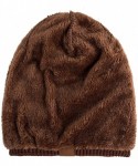Skullies & Beanies Beanie Hat for Men and Women Winter Warm Hats Knit Slouchy Thick Skull Cap - 1 Dark Brown - CQ18IH3K55E $1...