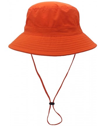 Bucket Hats Womens Bucket Sun Hat UPF 50+ Light Weight Sun Protection Caps - Orange - CC12CSI0H9H $15.23