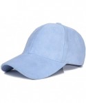 Baseball Caps Hats 2 Pack Men Women Matching Hat Baseball Cap Faux Suede Multicolor - Light Blue and Pink - CB18O52R4C6 $28.36