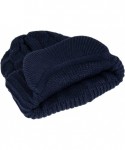 Skullies & Beanies Winter Newsboy Cable Knitted Visor Beanie Bill Winter Warm Hat - Navy Blue - C6128F8Y029 $12.99