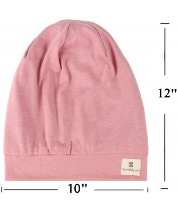 Skullies & Beanies Satin Silk Lined Sleep Cap - Beanie Slap Hat-Amazing Soft Chome Cap - Pink-hb - CO18QSCES8E $16.37