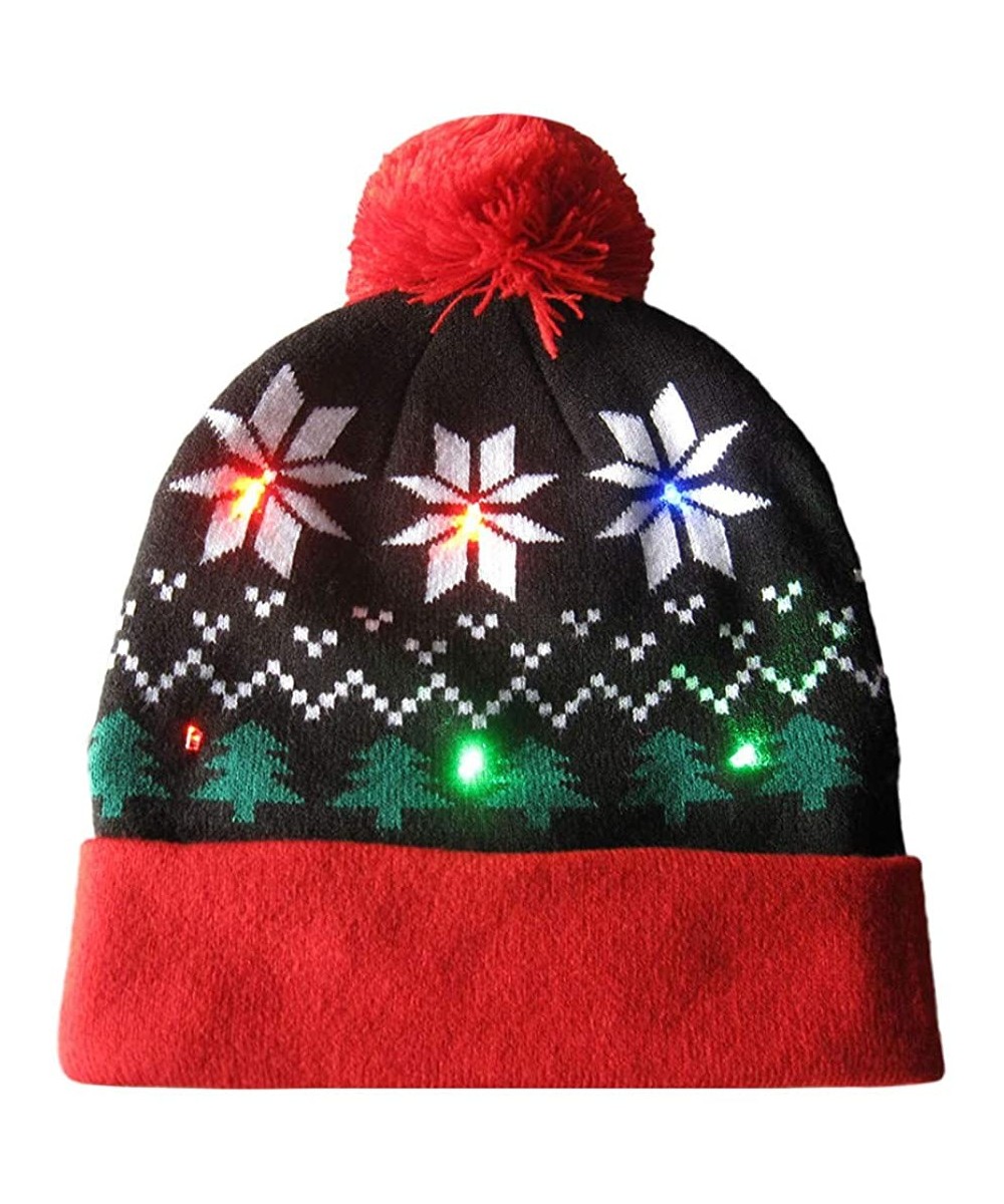 Skullies & Beanies Knitted Christmas LED Beanie- Witspace Unisex Xmas Light-up Cute Hat 3D Pattern Christams Gift Clothes Acc...