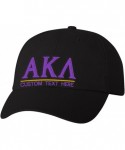 Skullies & Beanies Personalized Alpha Kappa Lambda Greek Line Hat - Black - CR18CKA3I2M $34.92