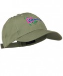 Baseball Caps USA State Connecticut Flower Embroidered Low Profile Cotton Cap - Olive - CP11NY3EL7Z $32.19