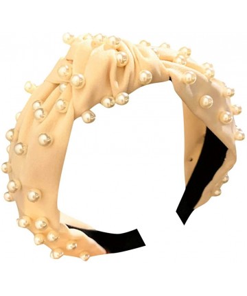 Headbands Solid Fashion Hairband Women's Girls' Sponge Velvet Candy Color Sweet Headband Hair Head Hoop - beige - C218YECWGNL...