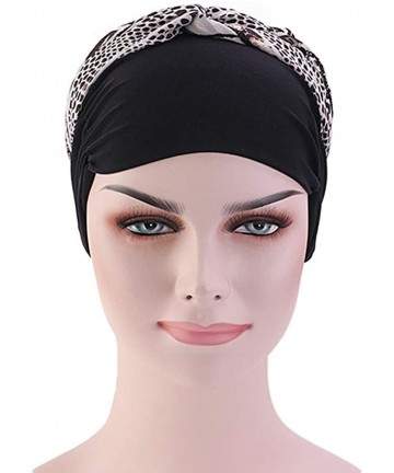 Skullies & Beanies Women's Chiffon Headscarf Wide Band Headwraps Chemo Turbans Hair Loss Cap - Leopard Print - CL18Q8G2X9D $1...