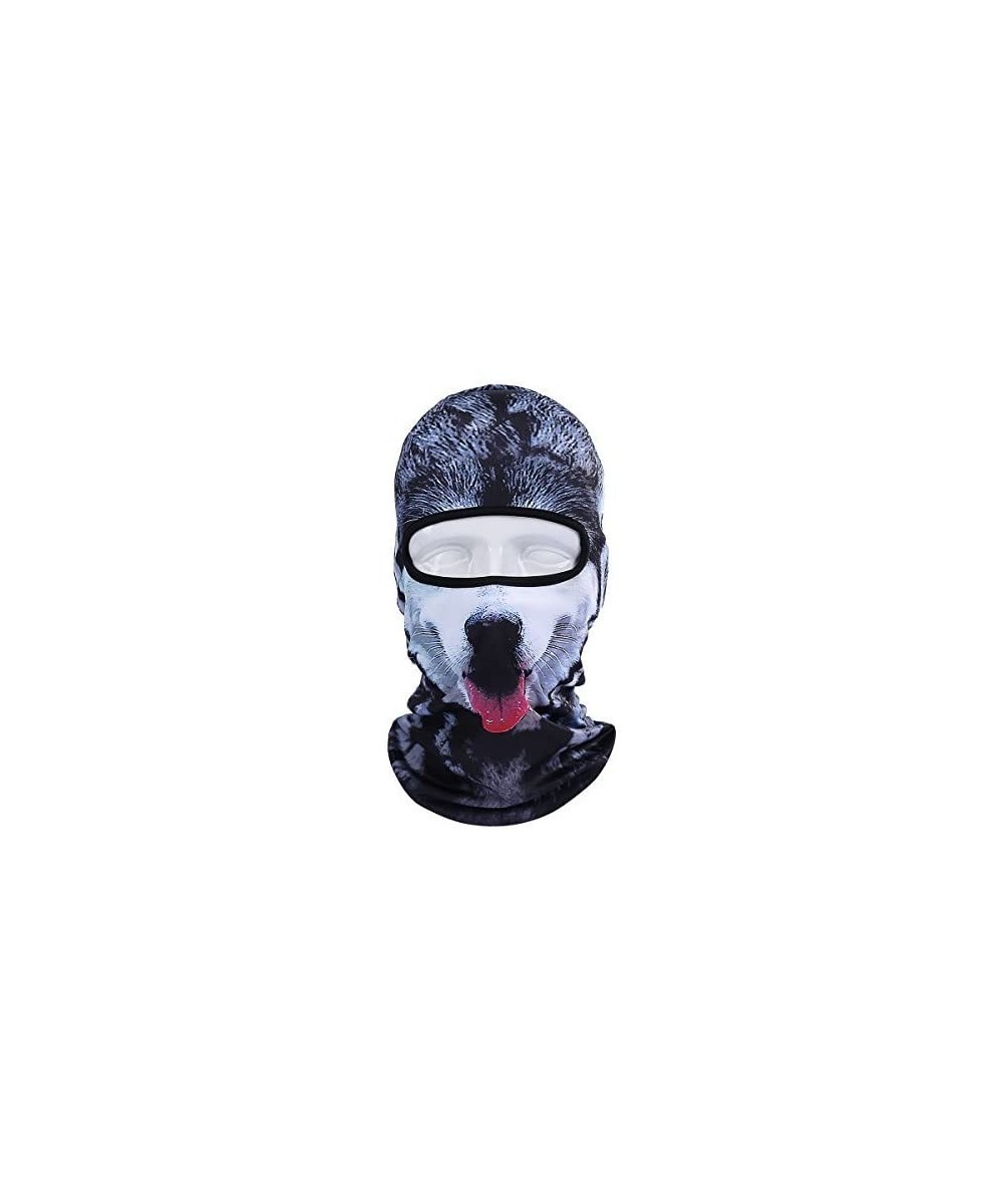 Balaclavas Unisex Animal Face 3D Print Ski Balaclava Full Face Cycling Mask Ski Mask - Dark Navy Grey - CZ12NUTGJCF $15.96