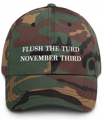 Baseball Caps Flush The Turd November Third Hat (Embroidered Dad Cap) Anti Donald Trump - Green Camo - CL18XSG5E67 $29.46