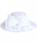 Sun Hats Women's Dressy Church Baptism Wedding Derby Hat - White - CQ17YSSGL34 $38.75
