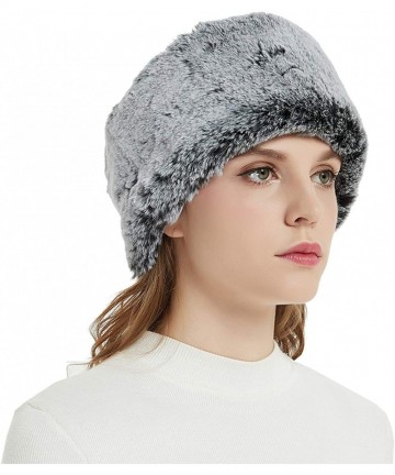 Cold Weather Headbands Faux Fur Winter Headband-Womens Fashionable Ski Hat Ear Warmer Headwrap with Elastic - Black Frost - C...
