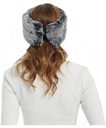 Cold Weather Headbands Faux Fur Winter Headband-Womens Fashionable Ski Hat Ear Warmer Headwrap with Elastic - Black Frost - C...