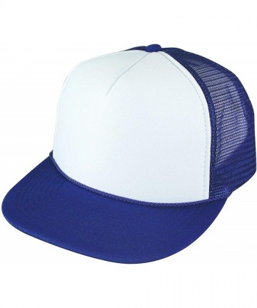 Baseball Caps 2 Packs Baseball Caps Blank Trucker Hats Summer Mesh Cap Flat Bill or Chambray Hats (2 for Price of 1) - C318KR...