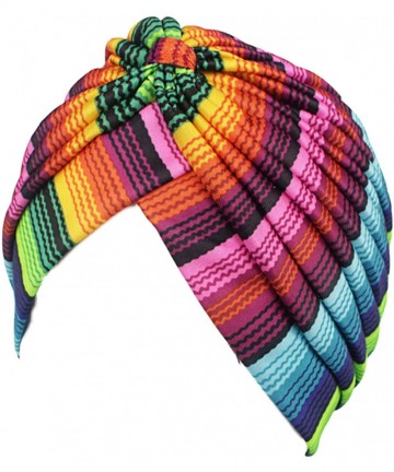 Skullies & Beanies Women Turban Hat Hair Wrap African Jersey Magic Headband Turbans Headwrap Bohemian Boho Chemo Cap - Wave R...
