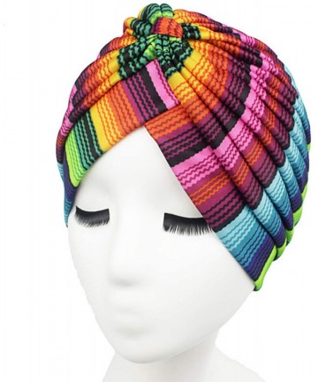 Skullies & Beanies Women Turban Hat Hair Wrap African Jersey Magic Headband Turbans Headwrap Bohemian Boho Chemo Cap - Wave R...
