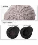 Skullies & Beanies Wool Knitted Visor Beanie Winter Hat for Women Newsboy Cap Warm Soft Lined - 10120_black / Cotton Lined - ...