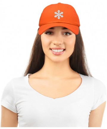Baseball Caps ICY Snowflake Hat Womens Baseball Cap - Orange - C818ZQ4ZIGI $22.40