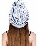 Skullies & Beanies 3 Pieces Women's Flower Turban Cotton Flower Elastic Turban Hat Pile Vintage Headwrap for Women Girls - C3...