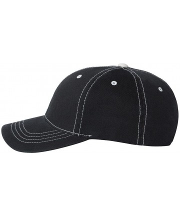 Baseball Caps Contrast Color Stitched Cap - Black/ Stone - C1118D18SOP $20.18