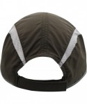 Baseball Caps Foldable Mesh Sports Cap with Reflective Stripe Breathable Sun Runner Cap - Army Green - CJ17YLC7DWI $16.31