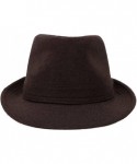 Fedoras Men's/Women's Cotton Blended Short Brim Fedora Hat Manhattan Hat - Brown - C718ILCEMUG $23.95