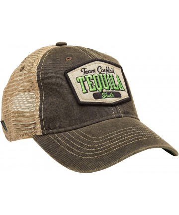 Baseball Caps Tequila Shots Mesh Trucker Hat - Vintage Black Hat (Black w/Lime Green) - C611MV5L2ER $39.52