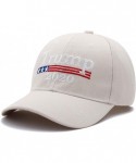 Baseball Caps Make America Great Again Hat Donald Trump 2020 USA Cap Adjustable - Beige - C918GT284UD $13.84