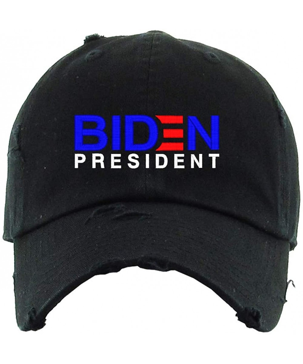Baseball Caps President Election Embroidered Adjustable Distressed - Black - CU1986WL58Z $24.72