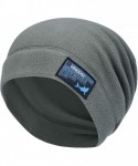 Skullies & Beanies Fleece Slouchy Beanie - Winter Beanie Hat for Men and Women - Soft Ski Skull Cap - Gray - CX18XOQT3O4 $22.03
