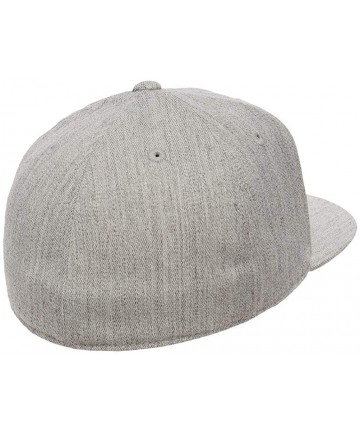 Baseball Caps Premium 210 Flexfit Fitted Flatbill Hat with NoSweat Hat Liner - Heather Grey - CF18O94AOYZ $20.70