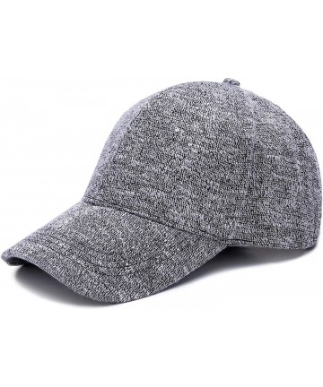 Baseball Caps Unisex Knitted Textured Baseball Cap Soft Adjustable Solid Dad Hat for Women Men - Grey - CW12O6GLTZZ $25.12