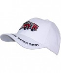 Baseball Caps Kid/Child Embroidered Fire Truck Adjustable Hook and Loop Hat (One Size) - White - CN11JSGV8HX $12.65