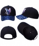 Baseball Caps Womens 100% Cotton Fashion Sequin Visor Baseball Hat Snapback Sun Hats Adjustable - 89017blue - C018XAENLDD $20.70