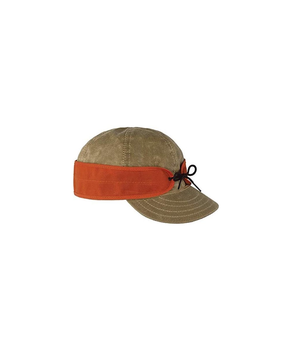 Newsboy Caps Womens Waxed Cotton - Field Tan/Blaze Orange - C312OBR43OT $59.01
