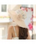 Sun Hats Womens Kentucky Derby Hats Organza Church Hat for Wedding Tea Party MZW0100 - Beige - CN17YX55T3X $16.66